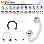 fcbejb3 bioflex circular barbell w 3mm bezel set jewel ball