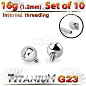 fh47bz8 titanium 3mm balls internal threaded bar posts