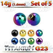 fh4ryi pack 6mm ion plated g23 titanium balls1 6mm threading belly piercing
