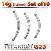 fh4ue0i pack g23 titanium banana bars 1 6mm length 5 16 to 9 16 belly piercing