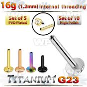 fhb4eyi8 titanium internal labret stud barposts 10pcs