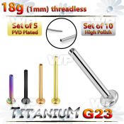 fhb4u53eti titanium threadless labret stud post 18g 10pcs