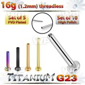 fhb4u53eyi titanium threadless labret stud post 16g 10pcs