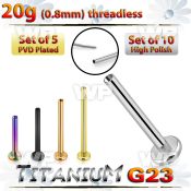 fhb4u53kpi titanium threadless labret stud post 20g 10pcs