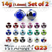 fhjc4s pack 5mm g23 titanium multi jewel ball s1 6mm threading belly piercing