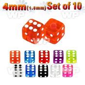 fhq180 pack 4mm acrylic uv dices1 6mm threading belly piercing