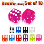 fhq18s pack 5mm acrylic uv dices1 6mm threading belly piercing