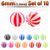 fhq4wy pack of 10 pcs 6mm acrylic uv beach ball s1 6mm threadin belly piercing
