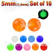 fib4s pack 5mm acrylic glow in the dark ball s1 6mm threading belly piercing