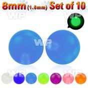 fib4t pack of 10 pcs of 8mm acrylic glow in the dark ball s1 6 belly piercing