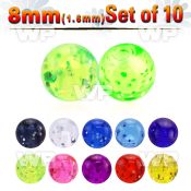 fir4t pack 8mm acrylic glitter ball sthreading 1 6mm belly piercing