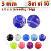fj447by pack 6mm acrylic marble ball s1 6mm threading belly piercing