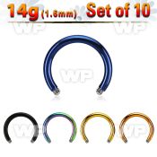 fr64e0i pack ion plated 316l steel cbr horseshoe poststhreading belly piercing
