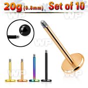 frb4kpi ion plated steel labret stud post 20g 10pcs