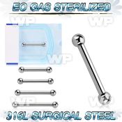 g44um33 14g presterilized steel nipple bar two balls