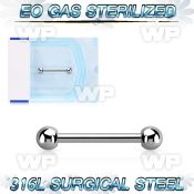 g44um3 eo gas sterilized implant grade steel barbell