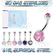 g4ua1gtc4 presterilized steel belly ring 14g cz jewel ball