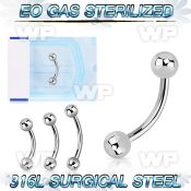 g4uw4 316l steel micro banana w 3mm ball eyebrow piercing