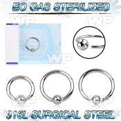 g4w1aey sterilized annealed steel captive hoop 3mm ball