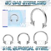 g64w6u 316l steel cbr horseshoe 1 2mm 3mm cones belly piercing