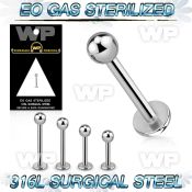 gb44z 316l steel labret stud 1 2mm 3mm ball lower lip piercing