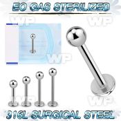 gb44z 316l steel labret stud 1 2mm 3mm ball lower lip piercing