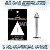 gb46uz 316l steel labret stud 1 2mm 3mm cone lower lip piercing