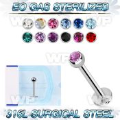 gb46z 316l steel labret stud 1 2mm 3mm press fit jewel ball lower lip piercing