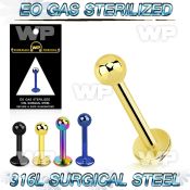 gb4r4z presterilized pvd plated steel labret stud 3mm ball
