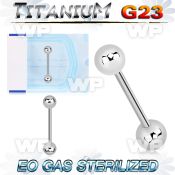 gh444i g23 titanium tongue bar 1 6mm 6mm ball tongue piercing