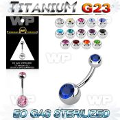 gh4uk6i g23 titanium belly ring w 8mm 5mm jewel ball belly piercing