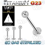 ghb44z g23 titanium labret stud 1 2mm 3mm ball lower lip piercing