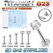 ghb48uek presterilized titanium labret stud 16g cz internal