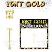 gibbt 10kt gold nose bone with a 2.5mm butterfly shaped top