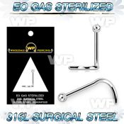 gu34 presterilized steel nose screw 20g 2mm ball top