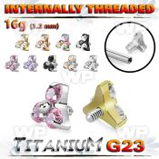 h3xgl8u3 pvd finish titanium triangle top color cz