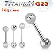 h4443 g23 titanium tongue bar 1 6mm 5mm ball tongue piercing