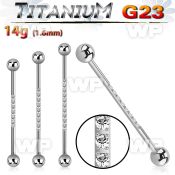 h448u1g titanium industrial bar 14g two balls cz on