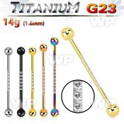 h448u1g titanium industrial bar 14g two balls cz on