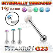 h448ud5ms titanium bar 14g flat cabochon opal internal