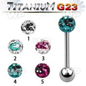 h44day6 g23 titanium tongue bar 1 6mm 6mm ferido glued multi cry tongue piercing