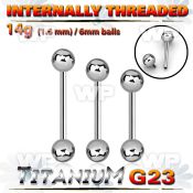 h44i8u titanium g23 tongue straight bar 6mm balls