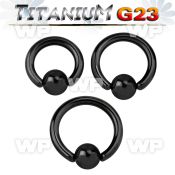 h46arek black ion plated g23 titanium captive bead ring 2mm 6mm ear lobe piercing