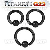 h46arep black ion plated g23 titanium captive bead ring 2 5mm ear lobe piercing