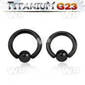 h46art black ion plated g23 titanium captive bead ring 3mm 8mm ear lobe piercing