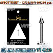 h4b20le g23 titanium labret stud 1 2mm 3mm cone length 1 4 to lower lip piercing