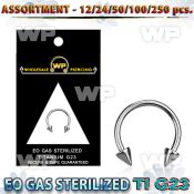 h4b20ls g23 titanium cbr horseshoe 1 2mm 3mm cones 1 4 to 9 16 belly piercing