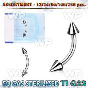 h4b20y9 g23 titanium micro banana 1 2mm 3mm cones length 5 16 eyebrow piercing