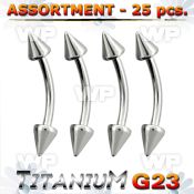 h4b2e9 g23 titanium micro banana 1 2mm 3mm cones eyebrow piercing