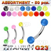 h4b2ez9 g23 titanium micro banana 1 2mm 3mm acrylic uv ball eyebrow piercing